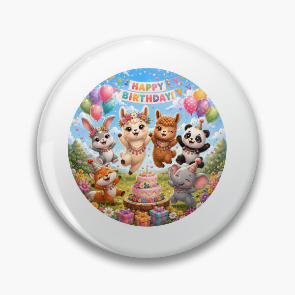 Item preview, Cute Baby Llama & Woodland Animals Happy Birthday Party Design designed and sold by Celebrate & Sparkle.