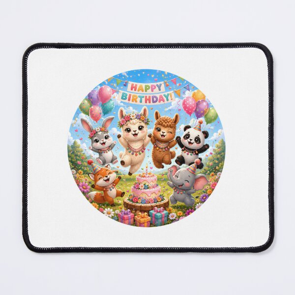 Item preview, Cute Baby Llama & Woodland Animals Happy Birthday Party Design designed and sold by Celebrate & Sparkle.