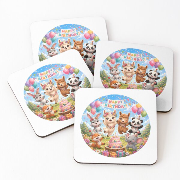 Item preview, Cute Baby Llama & Woodland Animals Happy Birthday Party Design designed and sold by Celebrate & Sparkle.