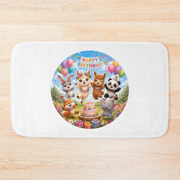 Item preview, Cute Baby Llama & Woodland Animals Happy Birthday Party Design designed and sold by Celebrate & Sparkle.
