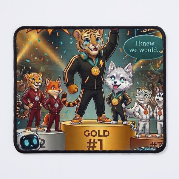 Item preview, Funny Tiger Wolf Gold Medal Winners Cute Animal Sports Champion Gift NeoTigLuna designed and sold by NeoTigLuna.