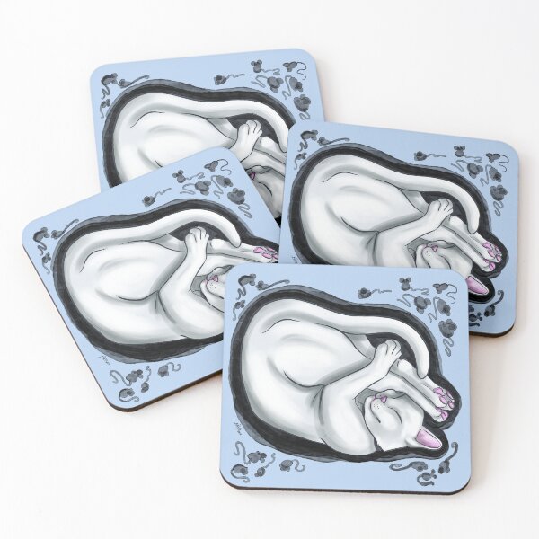 Item preview, A white cat sleeping and dreaming designed and sold by Konopikyu.