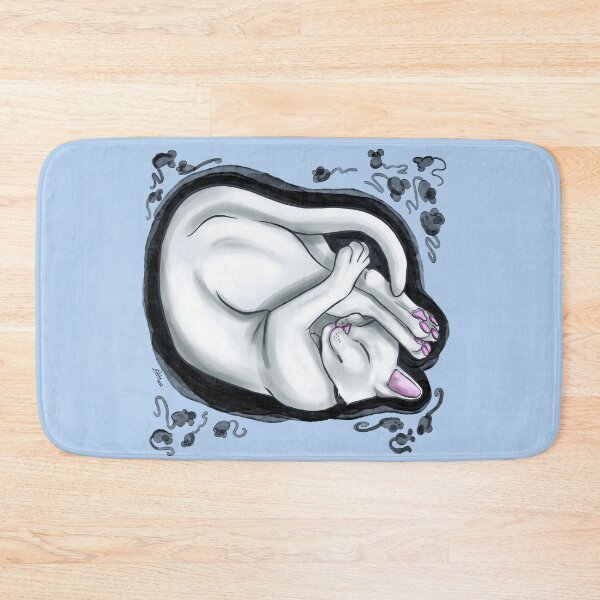 Item preview, A white cat sleeping and dreaming designed and sold by Konopikyu.