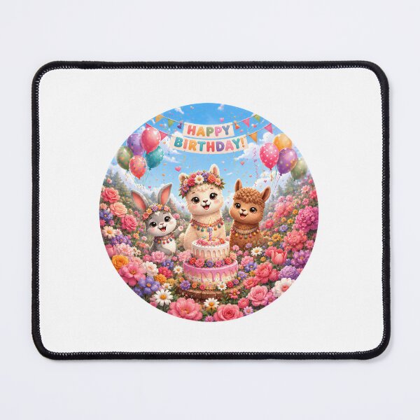 Item preview, Cute Baby Llama Birthday Party in a Flower Garden | Kawaii Animal Celebration Design designed and sold by Celebrate & Sparkle.
