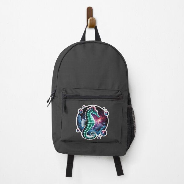 Item preview, Surreal Cosmic Seahorse Fantasy Galaxy Ocean Art Print designed and sold by PinUpPizzazz.