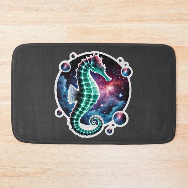 Item preview, Surreal Cosmic Seahorse Fantasy Galaxy Ocean Art Print designed and sold by PinUpPizzazz.