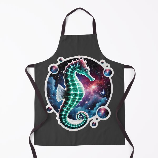 Item preview, Surreal Cosmic Seahorse Fantasy Galaxy Ocean Art Print designed and sold by PinUpPizzazz.