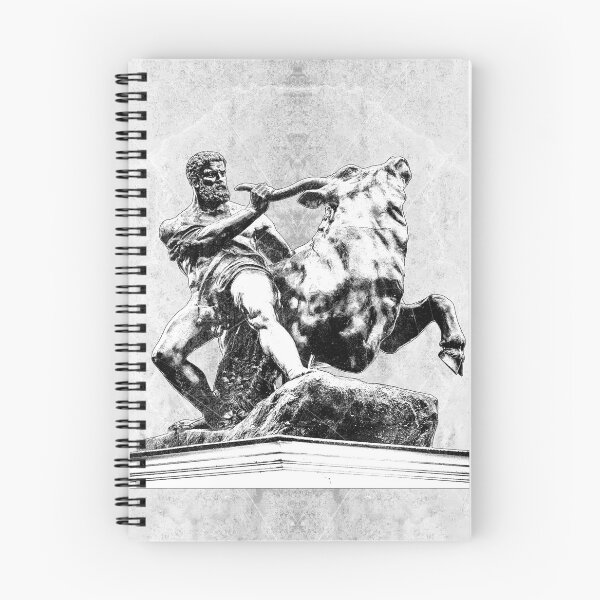 Item preview, Hercules Taming Cretan Bull Classical Sculpture Dark Mythology Art designed and sold by Ghoul Enterprises.