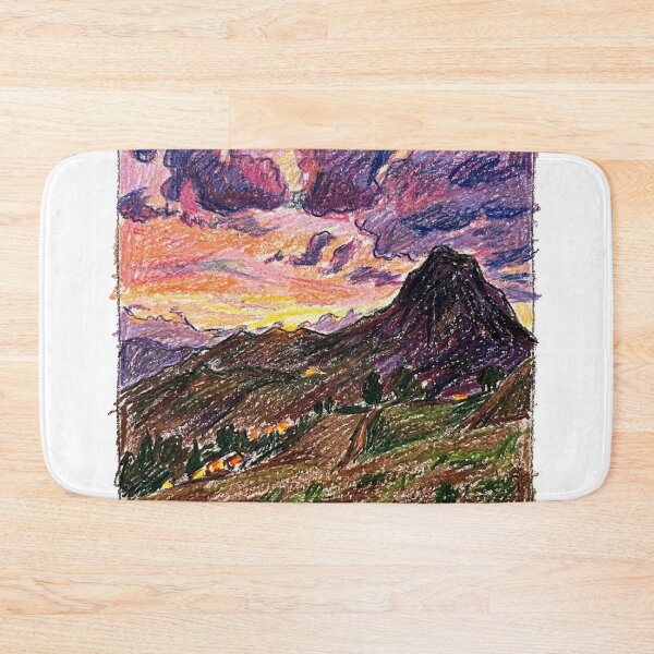 Item preview, Drawing of mountains at sunset designed and sold by CristianCEB.