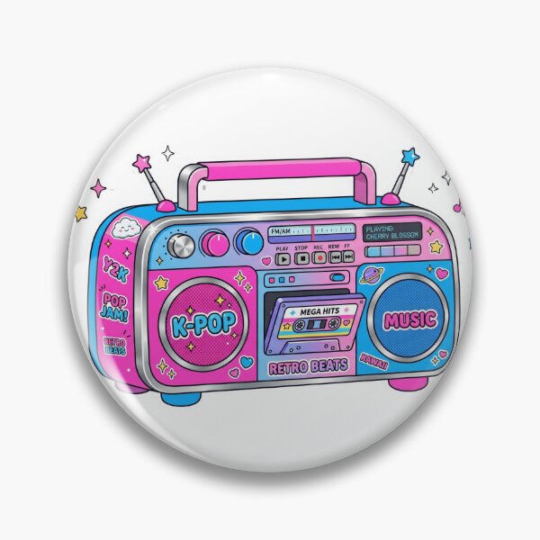 Item preview, Vibrant K-Pop Music Beats Retro Boombox designed and sold by XArt.