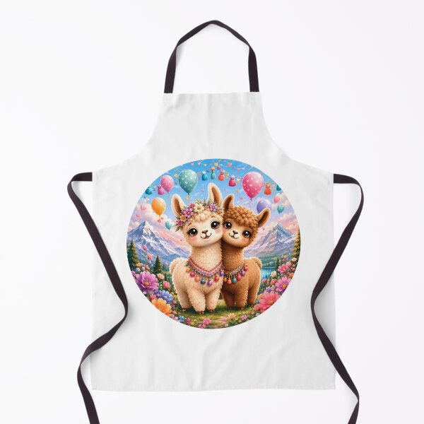 Item preview, Cute Baby Llama Couple in Mountain Flower Meadow | Kawaii Alpaca Illustration designed and sold by Celebrate & Sparkle.