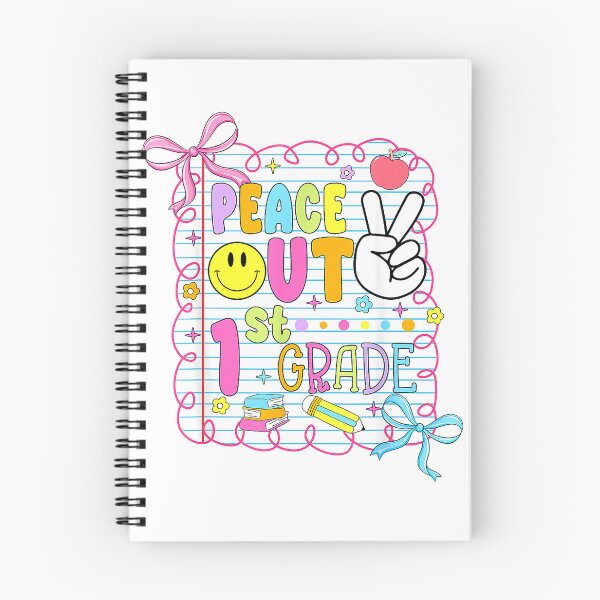 Item preview, Peace Out 1st Grade Kid Girl Last Day of School Bow Coquette T-Shirt designed and sold by JJLetterDesigns.