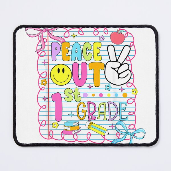 Item preview, Peace Out 1st Grade Kid Girl Last Day of School Bow Coquette T-Shirt designed and sold by JJLetterDesigns.