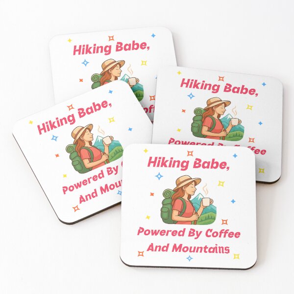 Item preview, Hiking Babe, Powered by Coffee and Mountains designed and sold by PrintSparkDesigns.