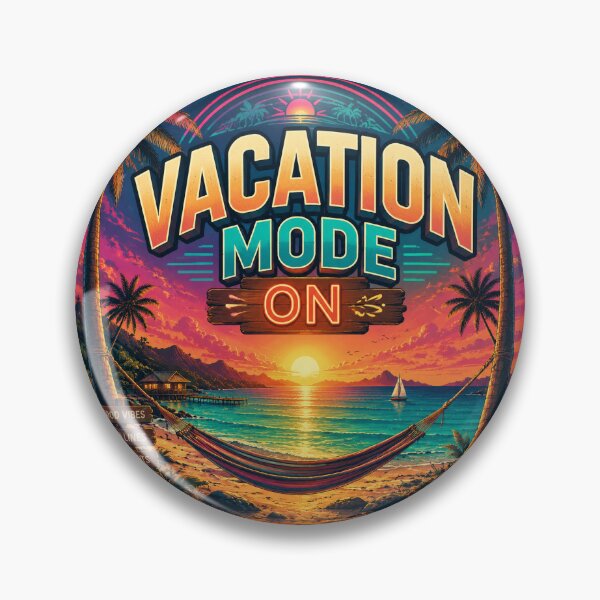 Item preview, Vacation Mode On Retro Tropical Sunset Beach Hammock Poster | Good Vibes Summer Paradise Wall Art Print designed and sold by FestivityFinds.