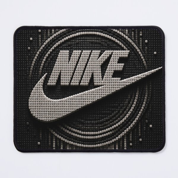 Artikelvorschau, Nike Swoosh Logo | Schwarz-weißes 3D-Mikromosaik entworfen und verkauft von JcAbstractArt.