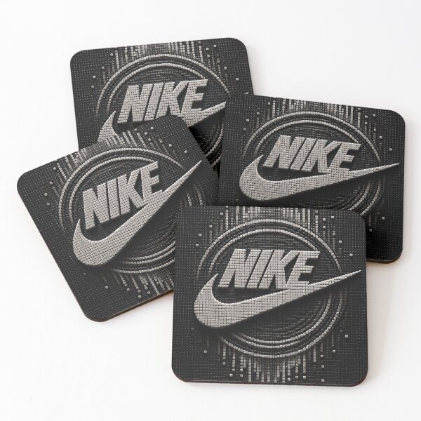 Artikelvorschau, Nike Swoosh Logo | Schwarz-weißes 3D-Mikromosaik entworfen und verkauft von JcAbstractArt.