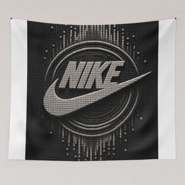 Item preview, Nike Swoosh Logo | Black & White 3D Micro Mosaic Art designed and sold by JcAbstractArt.
