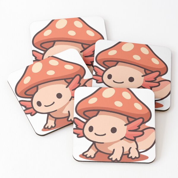Item preview, Cute Axolotl with Mushroom Hat designed and sold by redblink store.