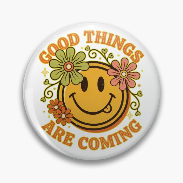 Item preview, Good Things Are Coming Retro Floral Smile designed and sold by Nzgiftsandmore.