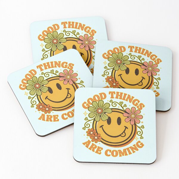 Item preview, Good Things Are Coming Retro Floral Smile designed and sold by Nzgiftsandmore.