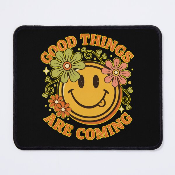 Item preview, Good Things Are Coming Retro Floral Smile designed and sold by Nzgiftsandmore.