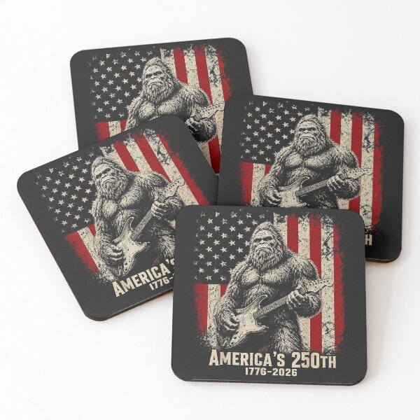 Item preview, Bigfoot Sasquatch Playing Guitar 250 Years American USA Flag designed and sold by CriseldaBruning.