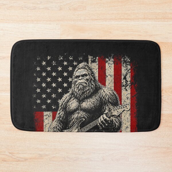 Item preview, Bigfoot Sasquatch Playing Guitar 250 Years American USA Flag designed and sold by CriseldaBruning.