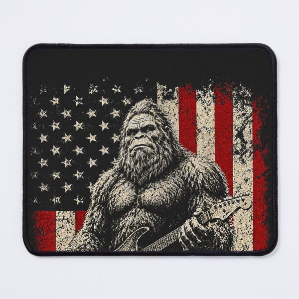 Item preview, Bigfoot Sasquatch Playing Guitar 250 Years American USA Flag designed and sold by CriseldaBruning.