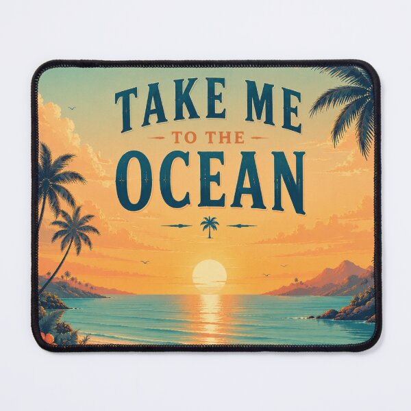 Item preview, Take Me to the Ocean – Tropical Beach Sunset Wall Art | Retro Palm Tree Coastal Travel Poster designed and sold by FestivityFinds.