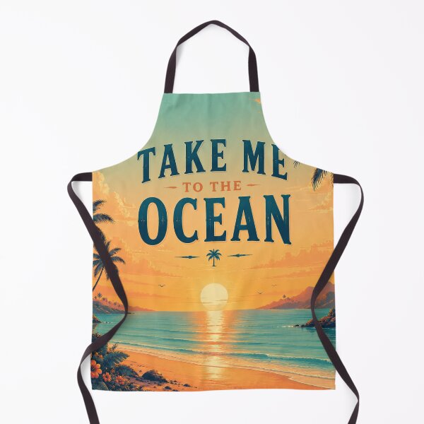 Item preview, Take Me to the Ocean – Tropical Beach Sunset Wall Art | Retro Palm Tree Coastal Travel Poster designed and sold by FestivityFinds.
