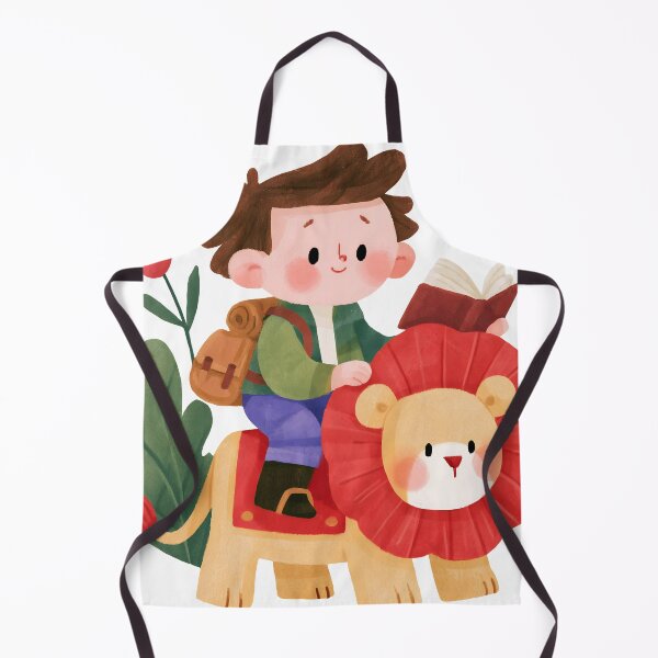 Item preview, Cute Boy Riding Lion Toy Adventure Sticker designed and sold by AMIDATORA.