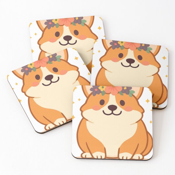 Item preview, Cute Corgi with Flower Crown  designed and sold by redblink store.