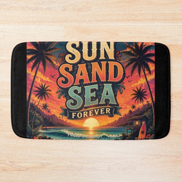 Item preview, Sun Sand Sea Forever Retro Tropical Beach Sunset Poster | Vintage Ocean Surf Coastal Wall Art Print designed and sold by FestivityFinds.