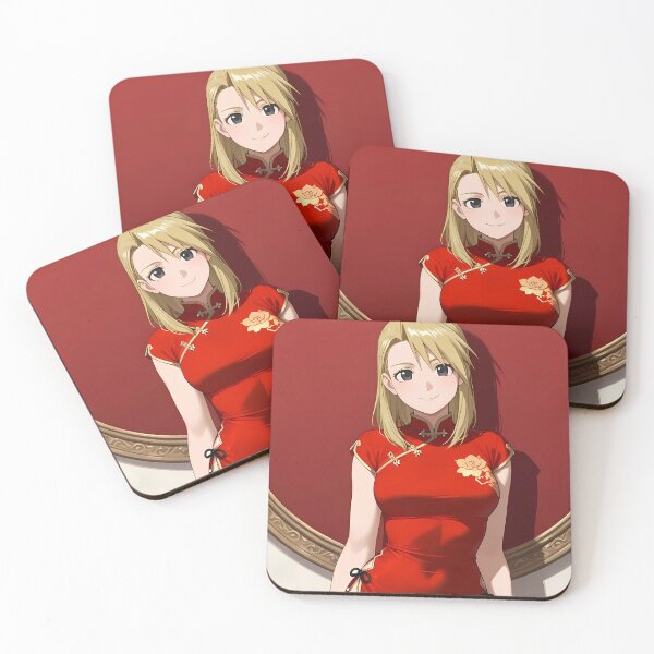 Item preview, Riza Hawkeye Fullmetal Alchemist Red Floral Elegant Portrait designed and sold by BrianRayan.