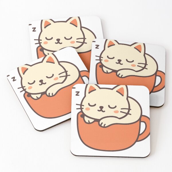 Item preview, Cute Sleeping Cat in Coffee Cup designed and sold by redblink store.