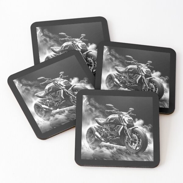 Item preview, Futuristic Black Motorcycle Surrounded by Smoke designed and sold by inkoutninja.