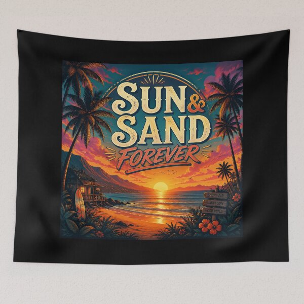Item preview, Sun & Sand Forever Beach Sunset T-Shirt | Tropical Surf Good Vibes Apparel Design designed and sold by FestivityFinds.