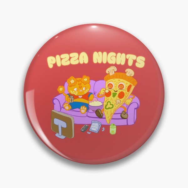 Item preview, Pizza Nights – Cozy Cat and Pizza Slice Movie Night designed and sold by BritishDelights.
