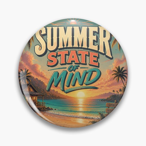 Item preview, Summer State of Mind Retro Tropical Beach Sunset Poster | Vintage Ocean Paradise Coastal Wall Art Print designed and sold by FestivityFinds.