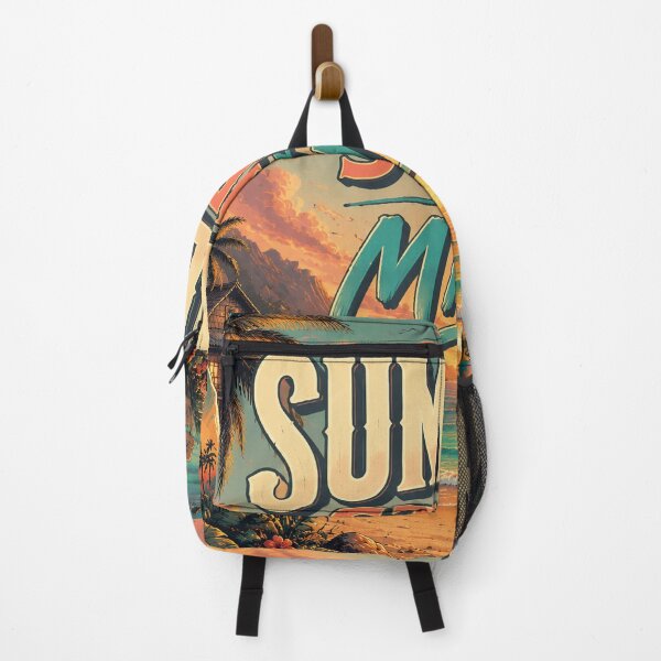 Item preview, Summer State of Mind Retro Tropical Beach Sunset Poster | Vintage Ocean Paradise Coastal Wall Art Print designed and sold by FestivityFinds.