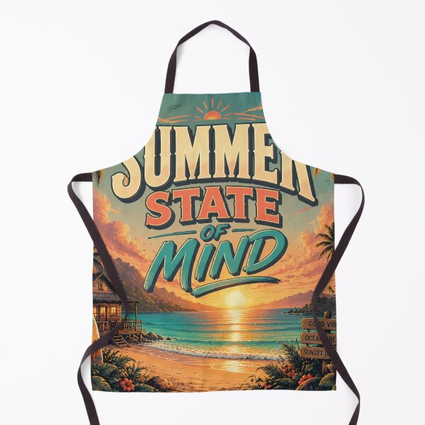Item preview, Summer State of Mind Retro Tropical Beach Sunset Poster | Vintage Ocean Paradise Coastal Wall Art Print designed and sold by FestivityFinds.