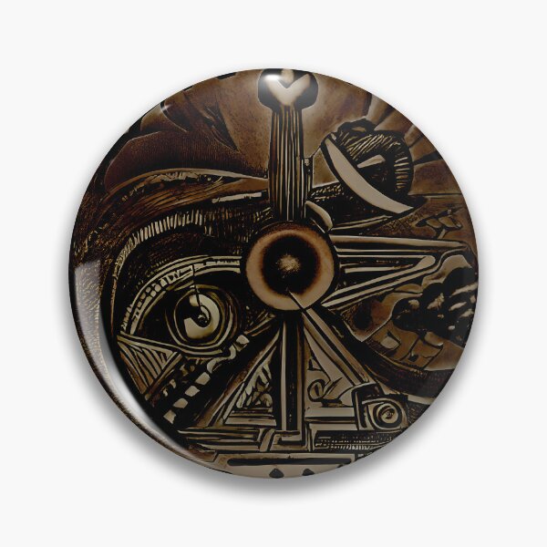 Item preview, Dark All Seeing Eye Gear Wheel Asymmetric Split Orb Axis Sepia Panel Art designed and sold by YugenWorkshop.