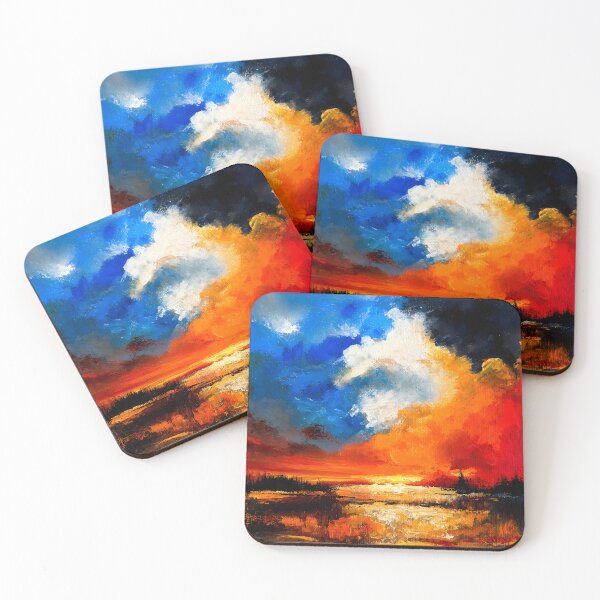 Item preview, Fiery Sunset Over Tranquil Waters designed and sold by Udaya Bandara Art.
