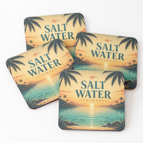 Item preview, Salt Water Therapy Tropical Beach Sunset Wall Art | Calming Ocean Wellness Coastal Decor Print designed and sold by FestivityFinds.