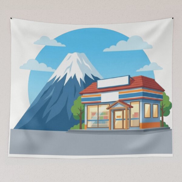 Item preview, Mt. Fuji and Japanese Convenience Store Illustration designed and sold by vekotpu.