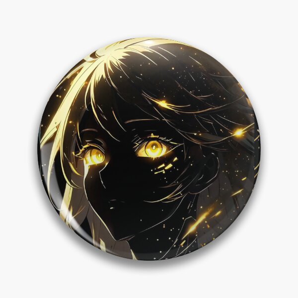 Item preview, Golden Cyber Angel | Glowing Eyes Sci-Fi Anime Girl Digital Art designed and sold by Dyan4.