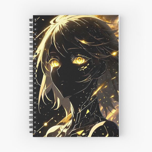 Item preview, Golden Cyber Angel | Glowing Eyes Sci-Fi Anime Girl Digital Art designed and sold by Dyan4.