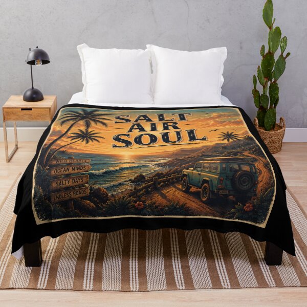 Item preview, Salt Air Soul Coastal Sunset Jeep Adventure Wall Art Print | Retro Beach Aesthetic Decor designed and sold by FestivityFinds.