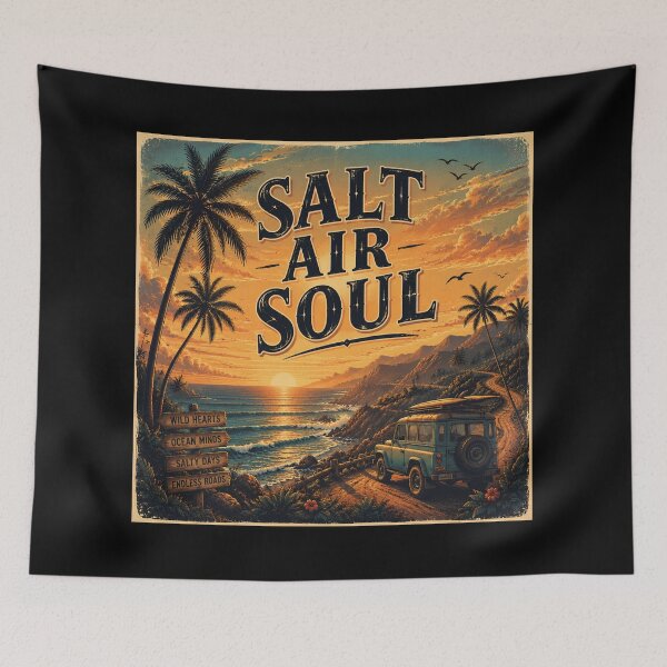 Item preview, Salt Air Soul Coastal Sunset Jeep Adventure Wall Art Print | Retro Beach Aesthetic Decor designed and sold by FestivityFinds.